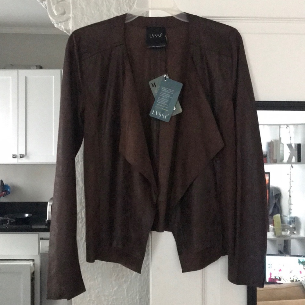Lysse Vegan Leather Drape Jacket